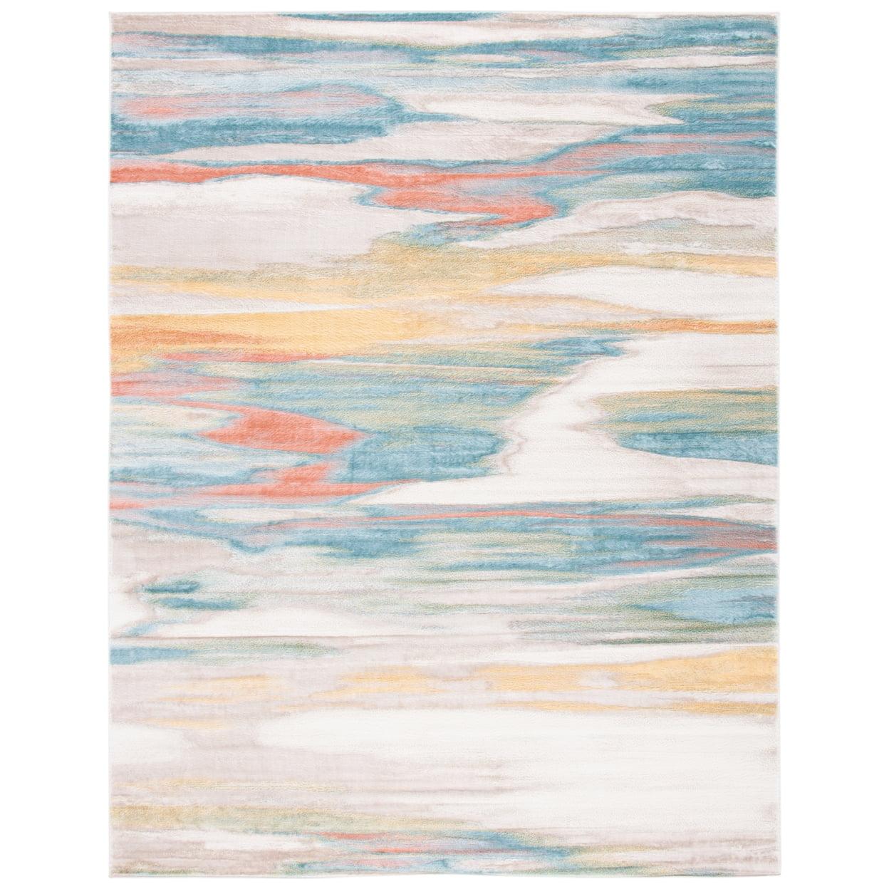 SAFAVIEH Skyler Ilija Wavy Marble Area Rug, Beige/Terracotta, 8' x 10'