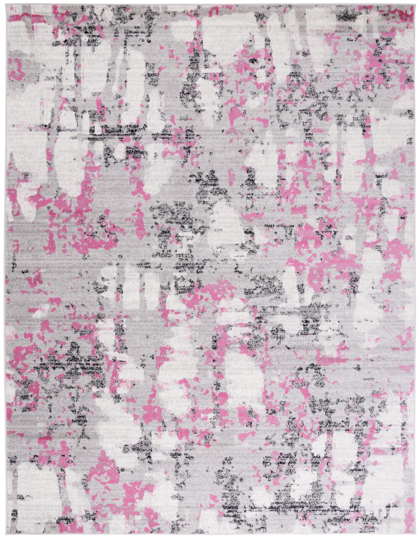 SAFAVIEH Skyler Langston Abstract Area Rug, Grey/Pink, 9' x 12'