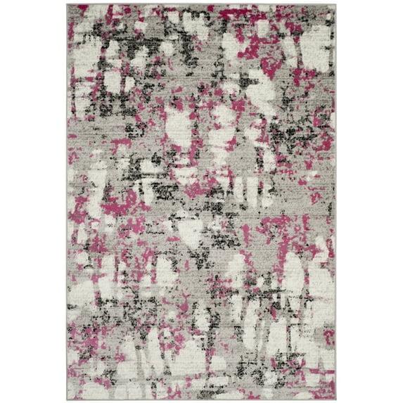 SAFAVIEH Skyler Langston Distressed Area Rug, Grey/Pink, 6' x 9'