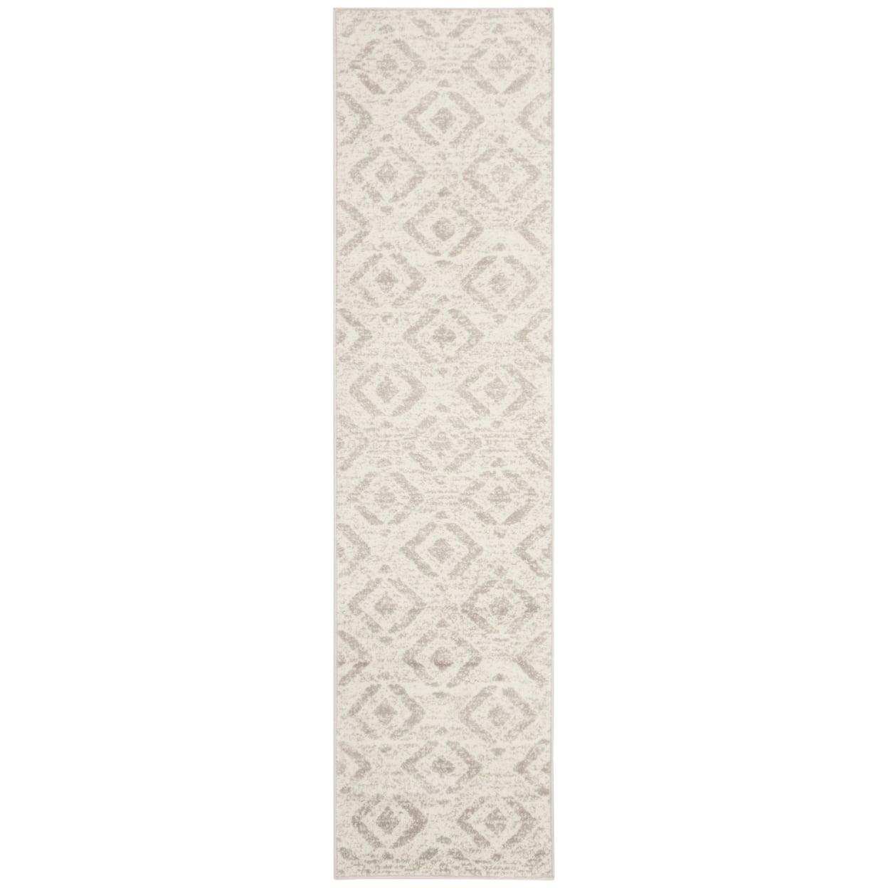 Ivory Medallion Easy-Care 2' x 6' Synthetic Runner Rug