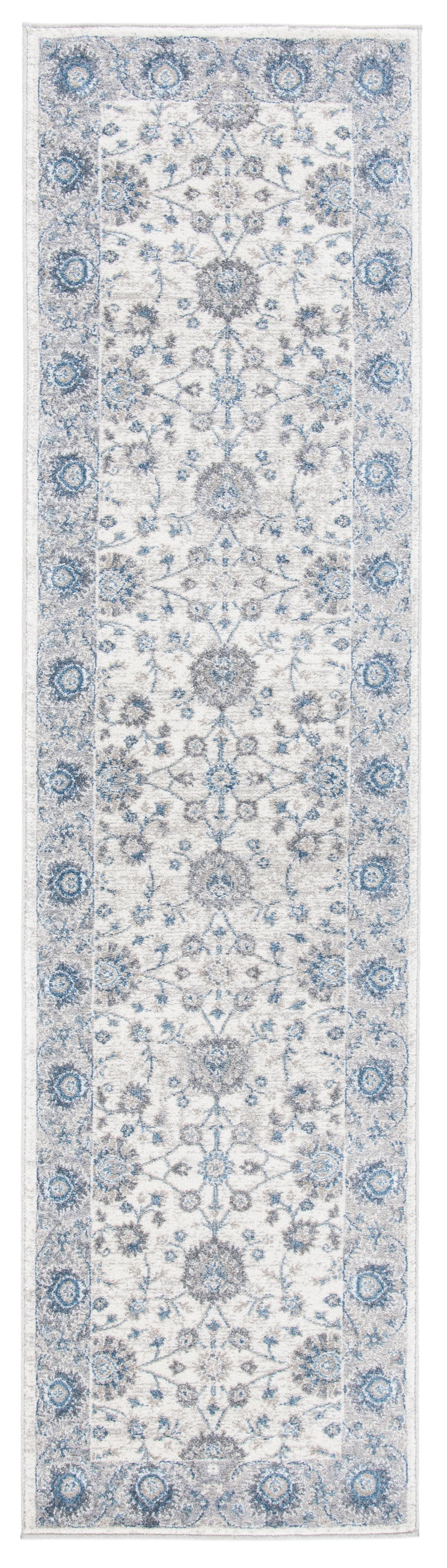 Sofia SOF330 Power Loomed Runner Rug - Ivory/Blue - 2'2"x8' - Safavieh.