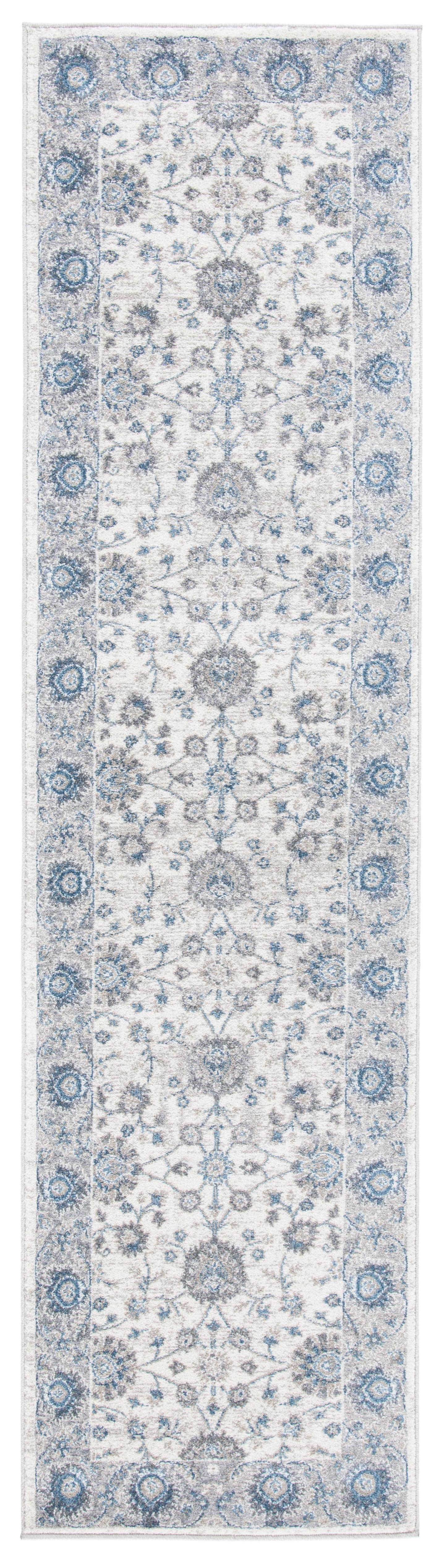 Sofia SOF330 Power Loomed Runner Rug - Ivory/Blue - 2'2"x8' - Safavieh.