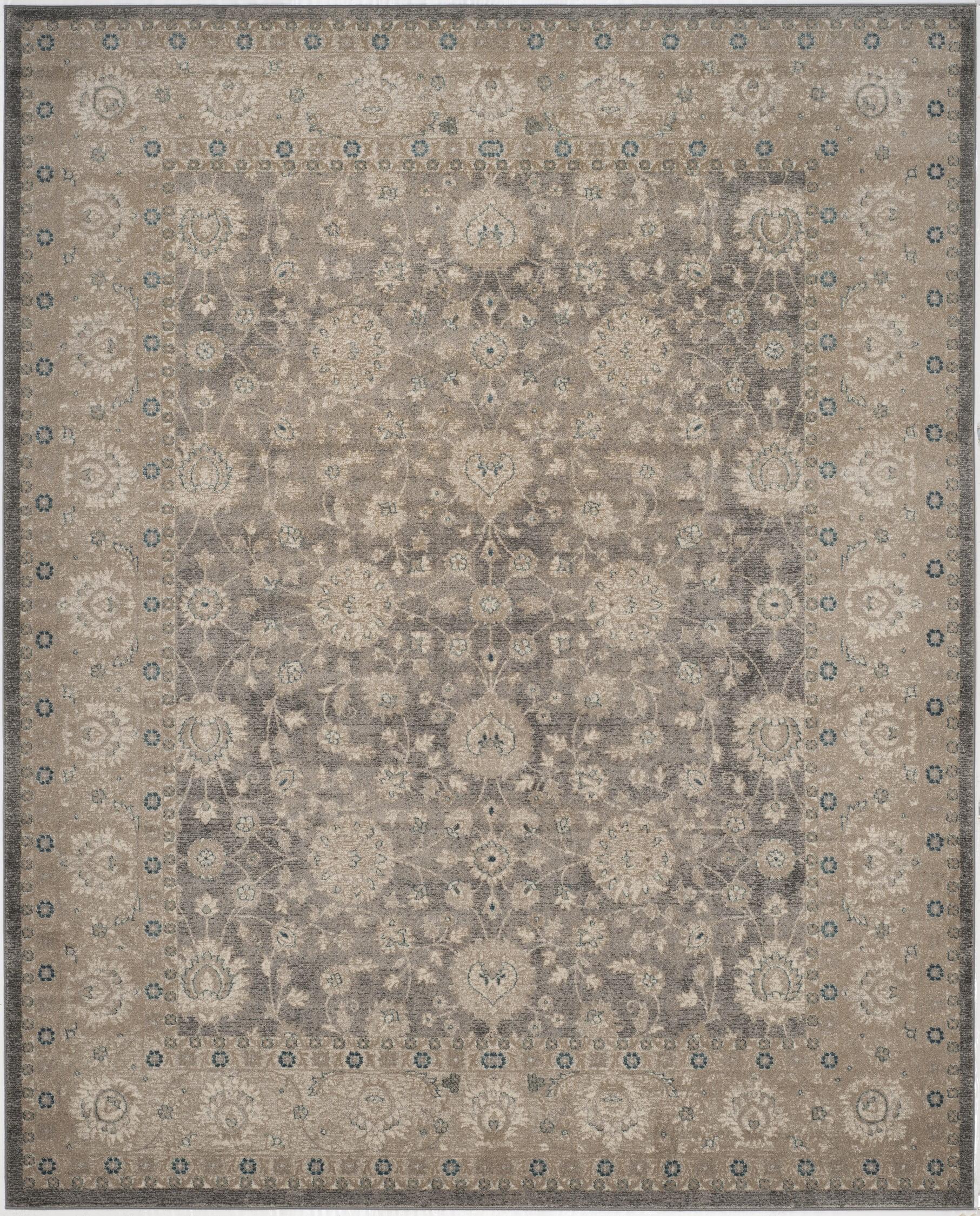 SAFAVIEH Sofia Derrick Traditional Area Rug, Light Grey/Beige, 12' x 18'