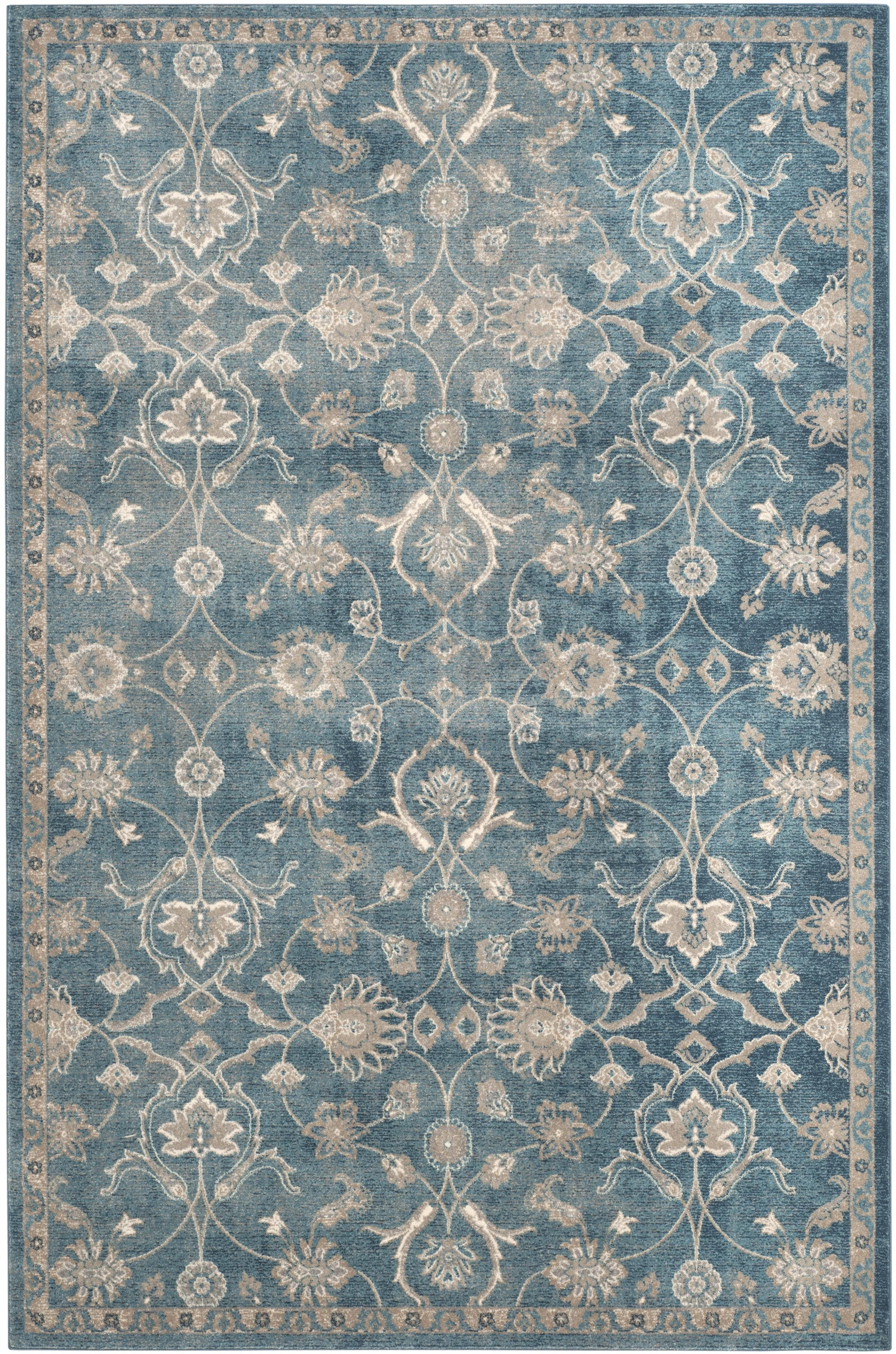 Sofia SOF386 Power Loomed Indoor Area Rug - Blue/Beige - 5'1"x7'7" - Safavieh.
