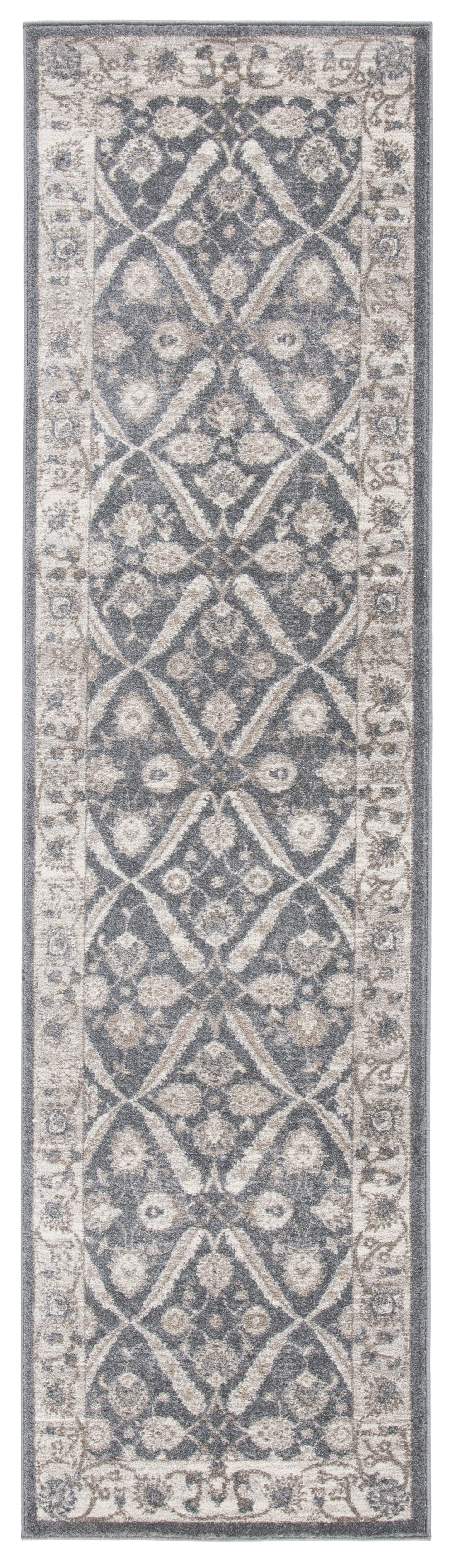 Sofia SOF378 Power Loomed Runner Rug - Dark Grey/Beige - 2'2"x8' - Safavieh.
