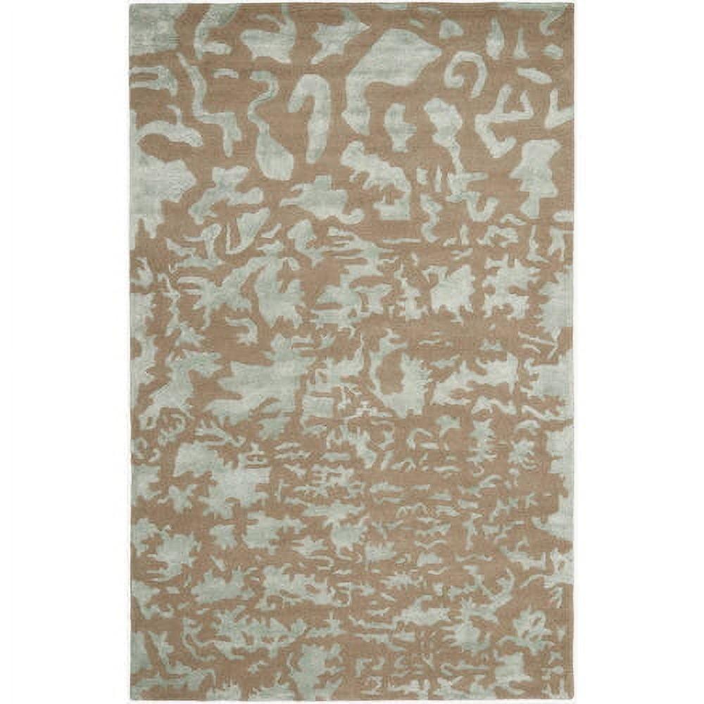SAFAVIEH Soho Albus Abstract Wool Area Rug, Taupe/Light Blue, 5' x 8'