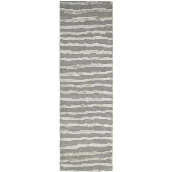 Soho SOH519 Hand Tufted Indoor Runner Rug - Grey - 2'6"x10' - Safavieh