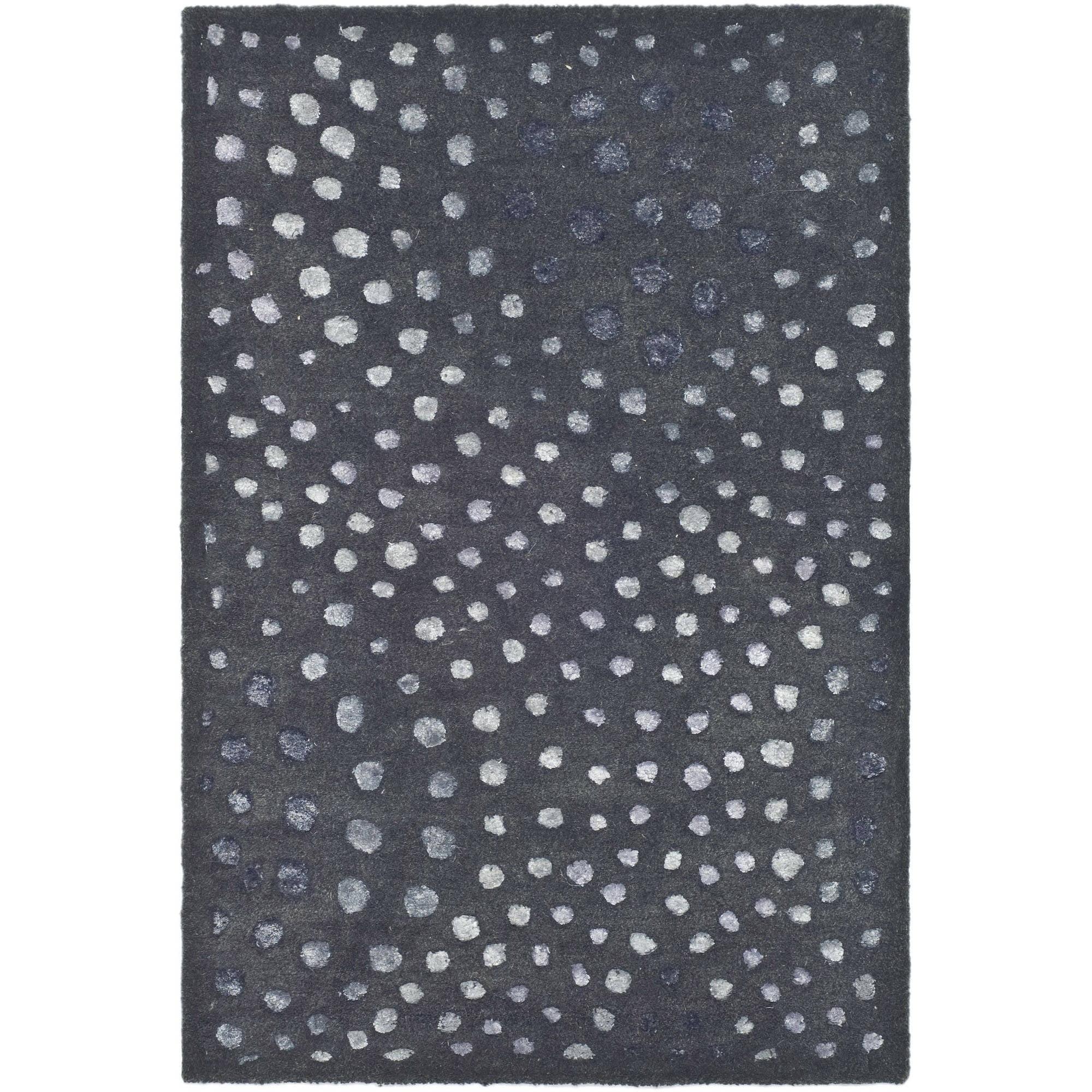 SAFAVIEH Soho Andrew Polka Dots Wool Area Rug, Dark Grey, 2' x 3'