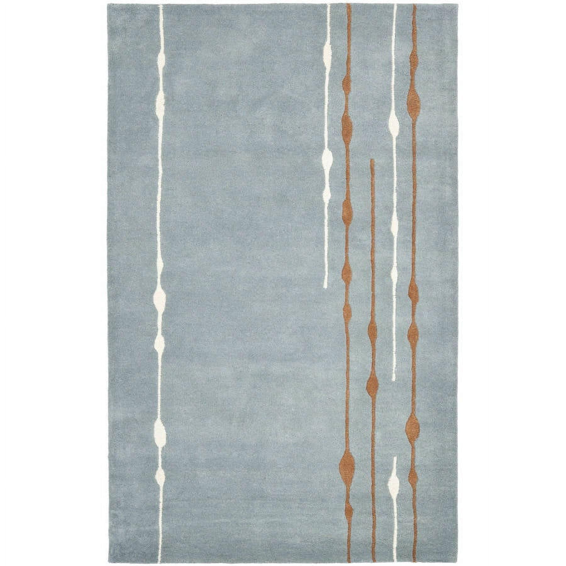 SAFAVIEH Soho Caleb Striped Wool Area Rug, Blue/Multi, 7'6" x 9'6"