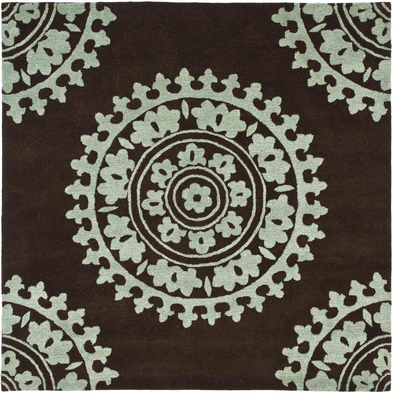 SAFAVIEH Soho Collection SOH732C Handmade Brown/Teal Rug