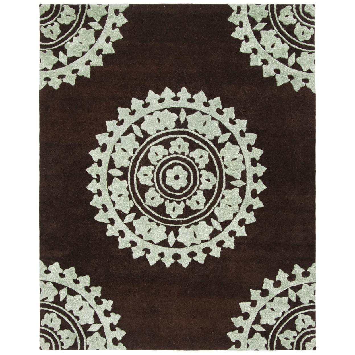 SAFAVIEH Soho Collection SOH732C Handmade Brown/Teal Rug