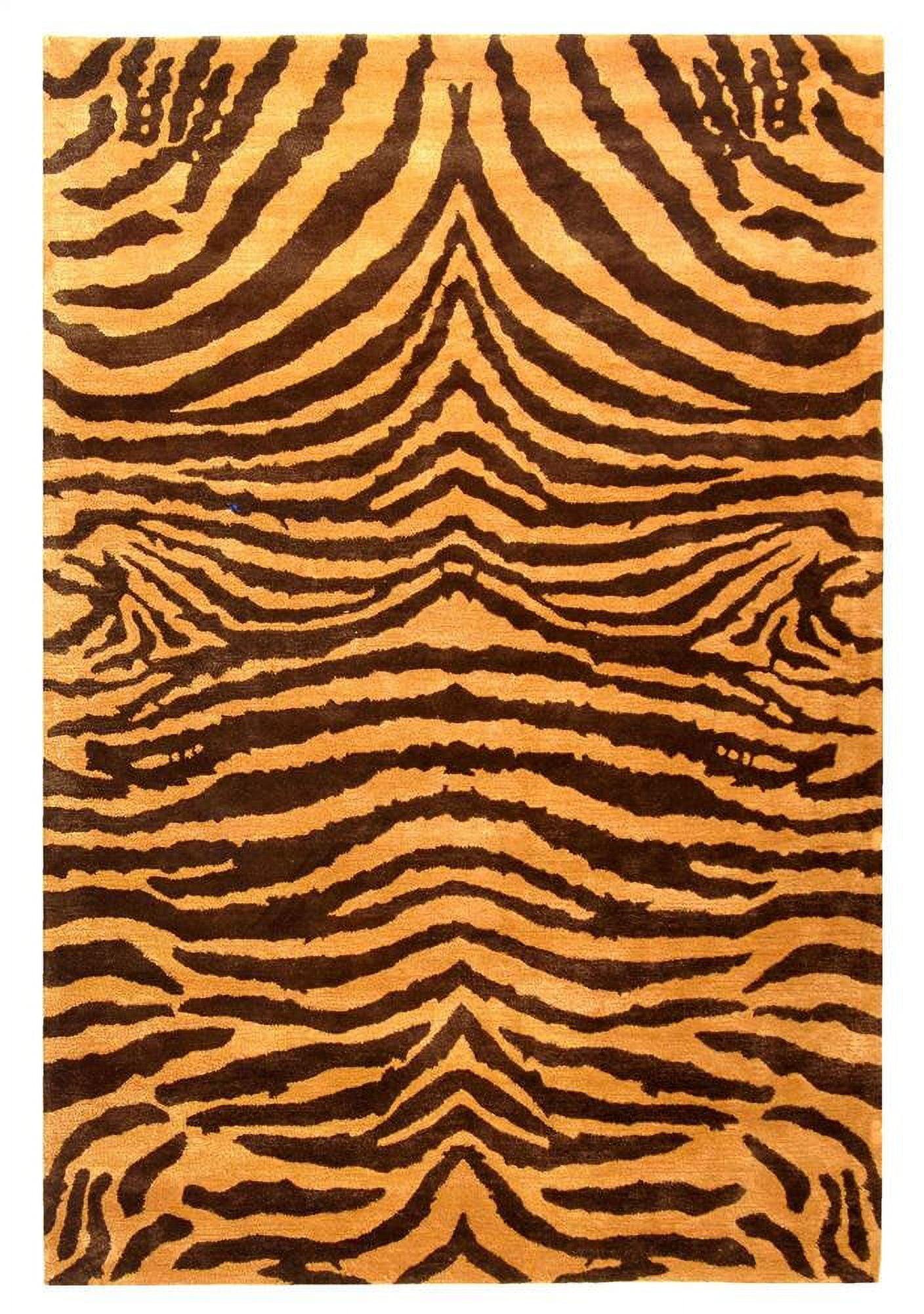 SAFAVIEH Soho Eglantine Animal Striped Wool Runner Rug, Brown/Gold, 2'6" x 12'