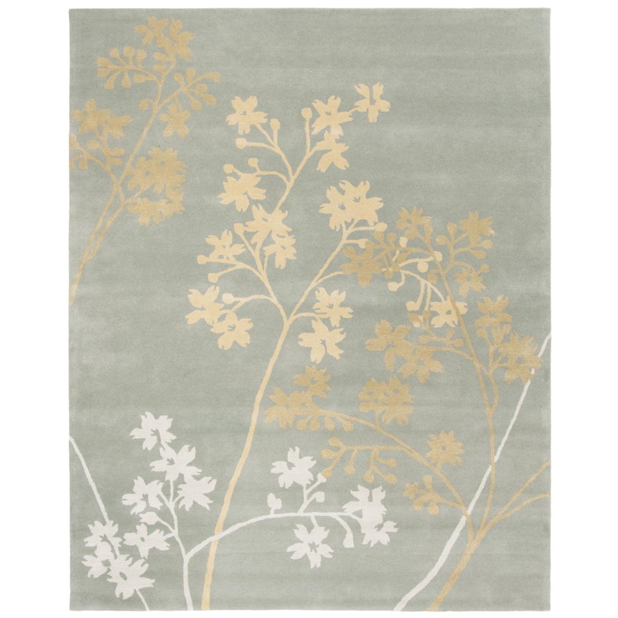 SAFAVIEH Soho Emerald Floral Wool Area Rug, Light Blue/Multi, 9'6" x 13'6"