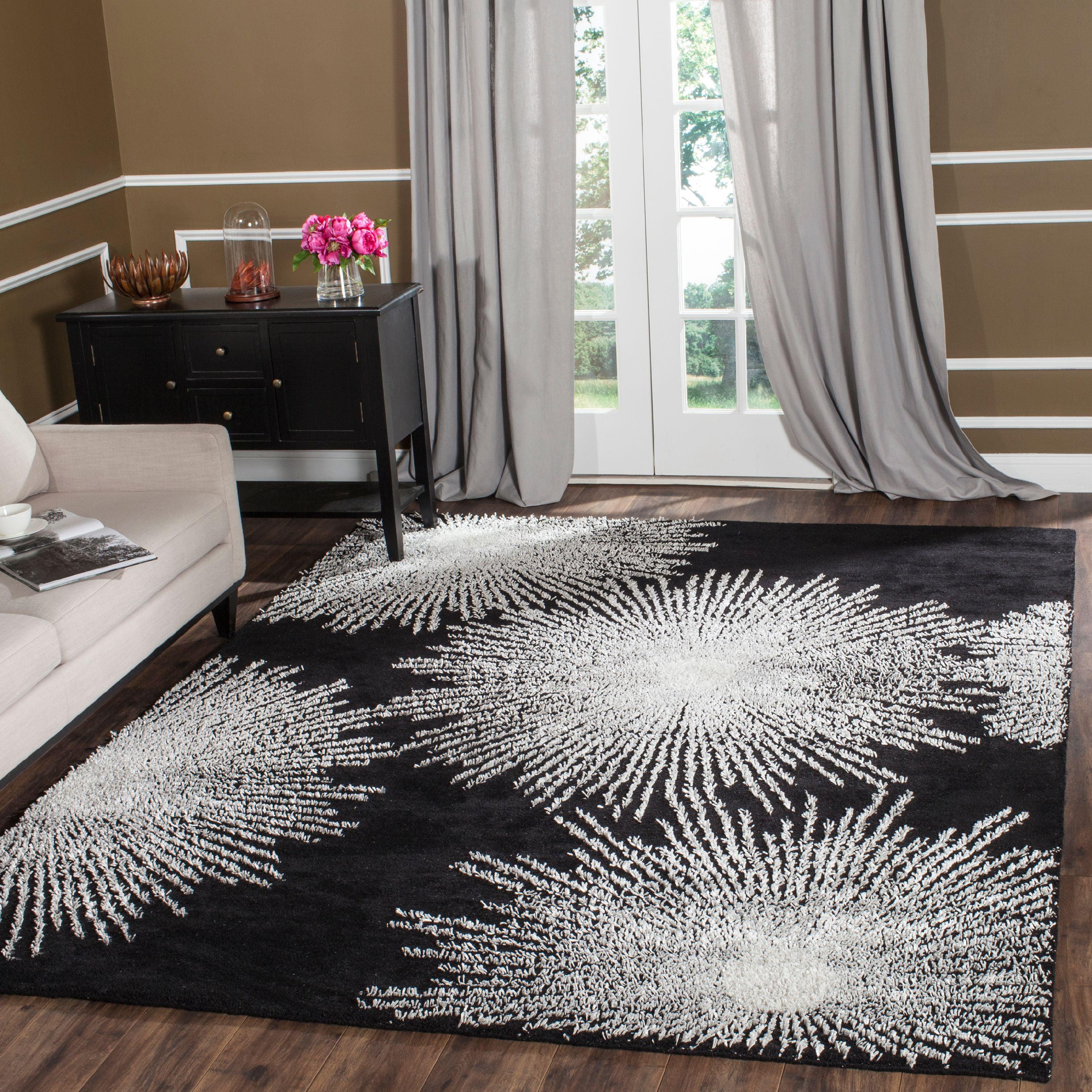 Soho SOH712 Hand Tufted Area Rug - Black/White - 7'6"x9'6" - Safavieh.