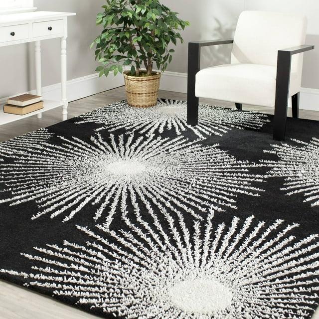 SAFAVIEH Soho Fiesta Celebration Wool Area Rug, Black/White, 9'6" x 13'6"