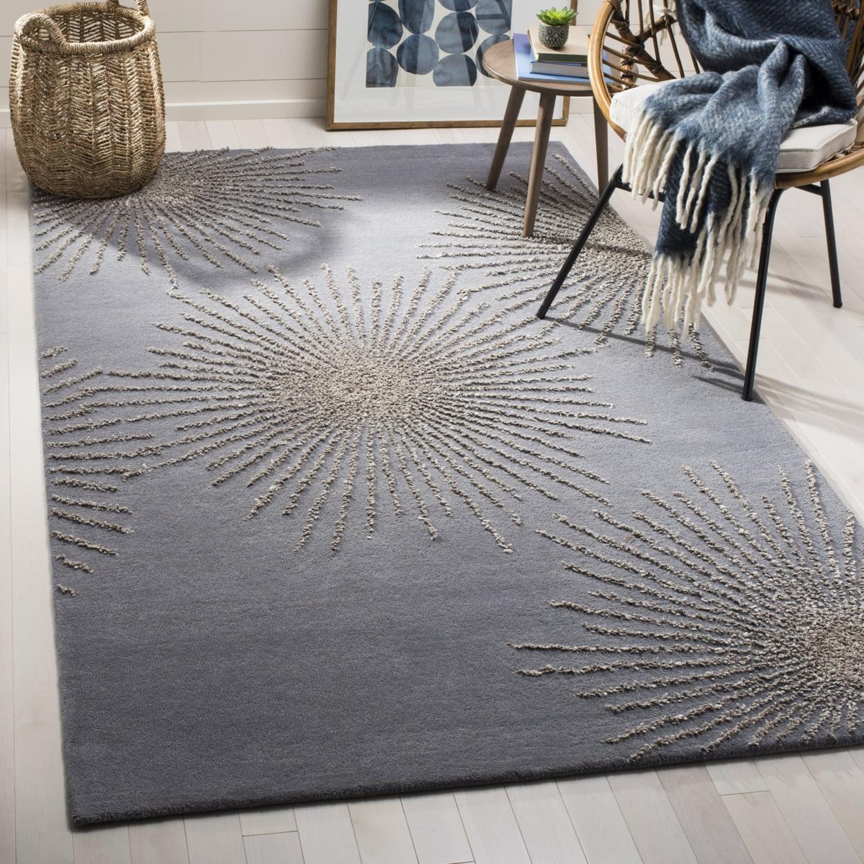 Soho SOH712 Hand Tufted Indoor Accent Rug - Dark Grey/Silver - 3'6"x5'6" - Safavieh.