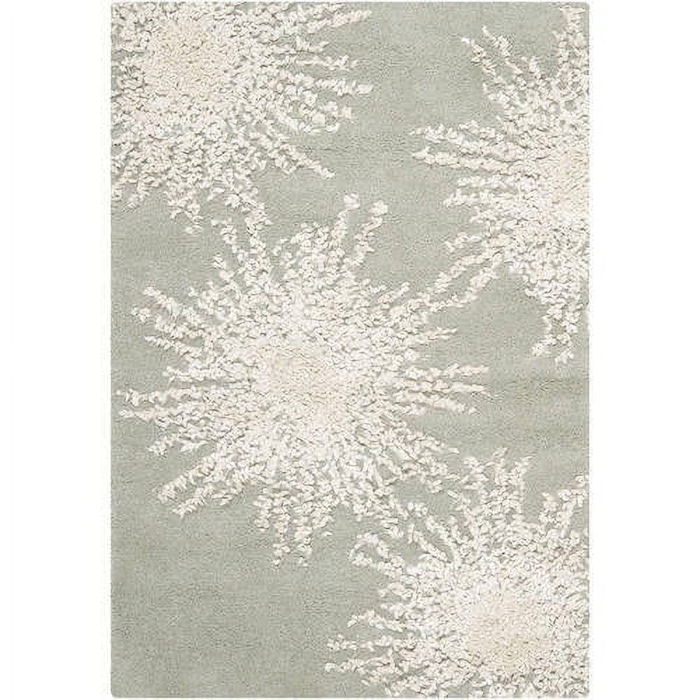 Grey and Ivory Hand-Tufted Wool Area Rug