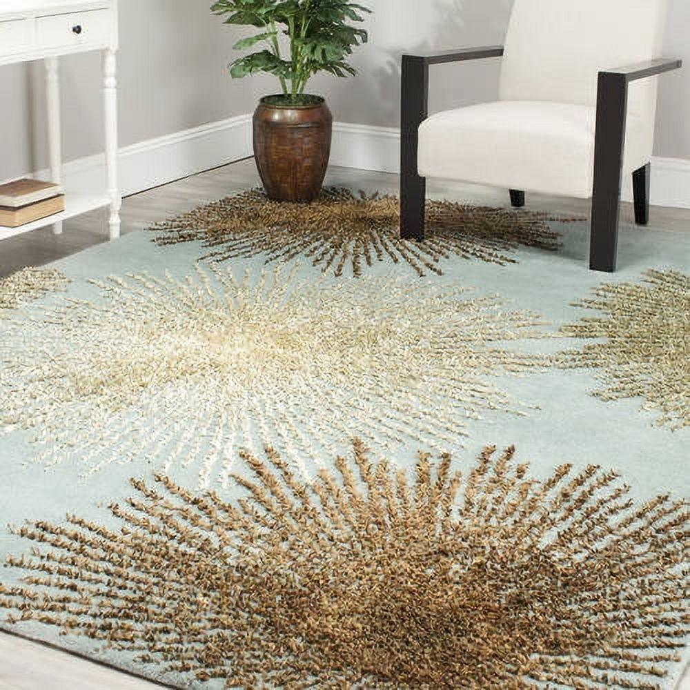 SAFAVIEH Soho Fiesta Celebration Wool Area Rug, Light Blue/Multi, 11' x 15'