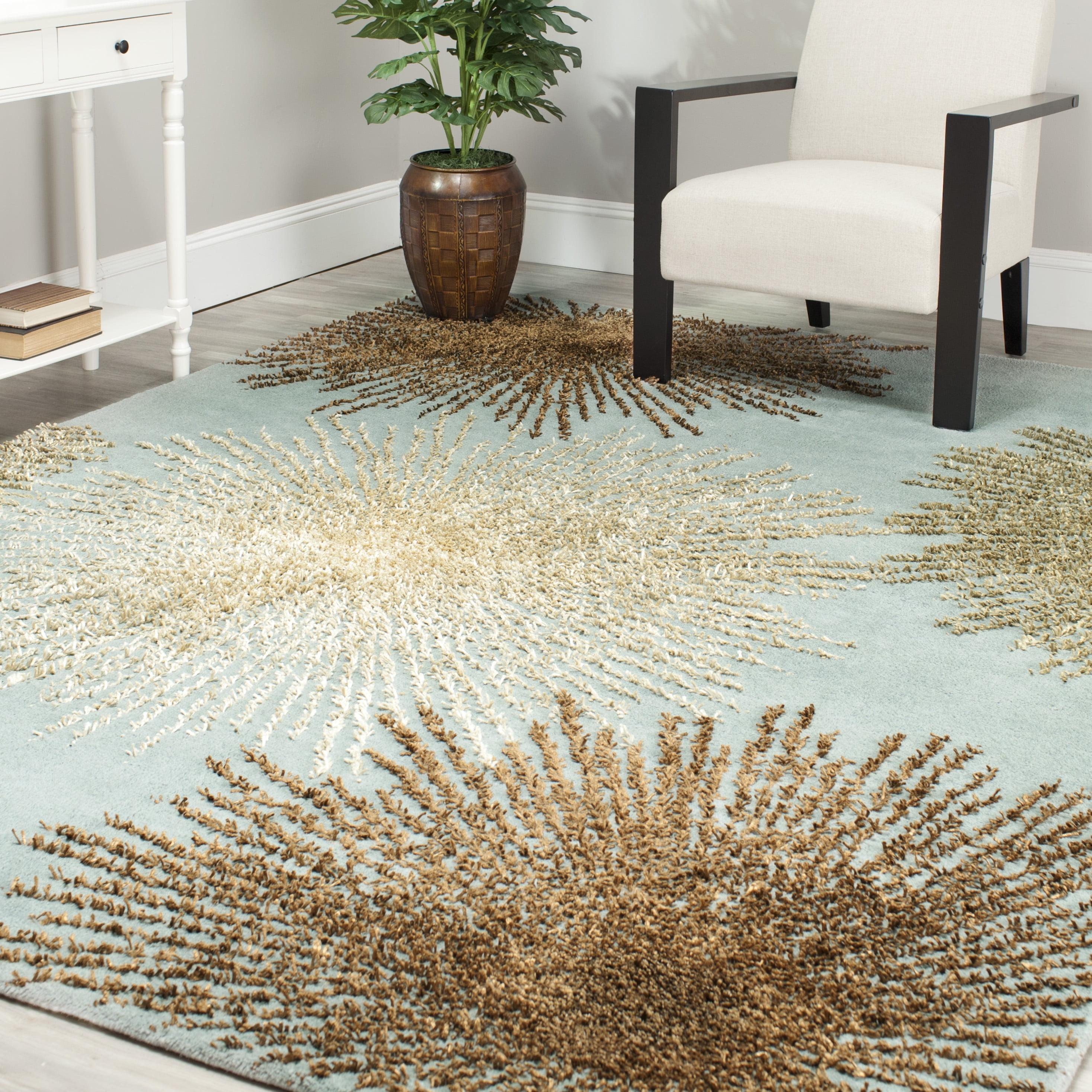 Soho SOH712 Hand Tufted Area Rug - Light Blue/Multi - 8'x8' - Safavieh.