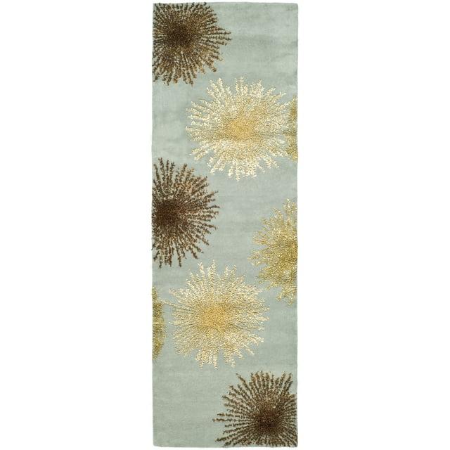 Soho SOH712 Hand Tufted Indoor Runner Rug - Light Blue/Multi - 2'6"x6' - Safavieh.