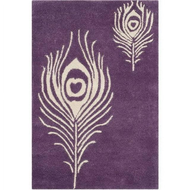 Soho SOH704 Hand Tufted Indoor Area Rug - Purple/Ivory - 5'x8' - Safavieh