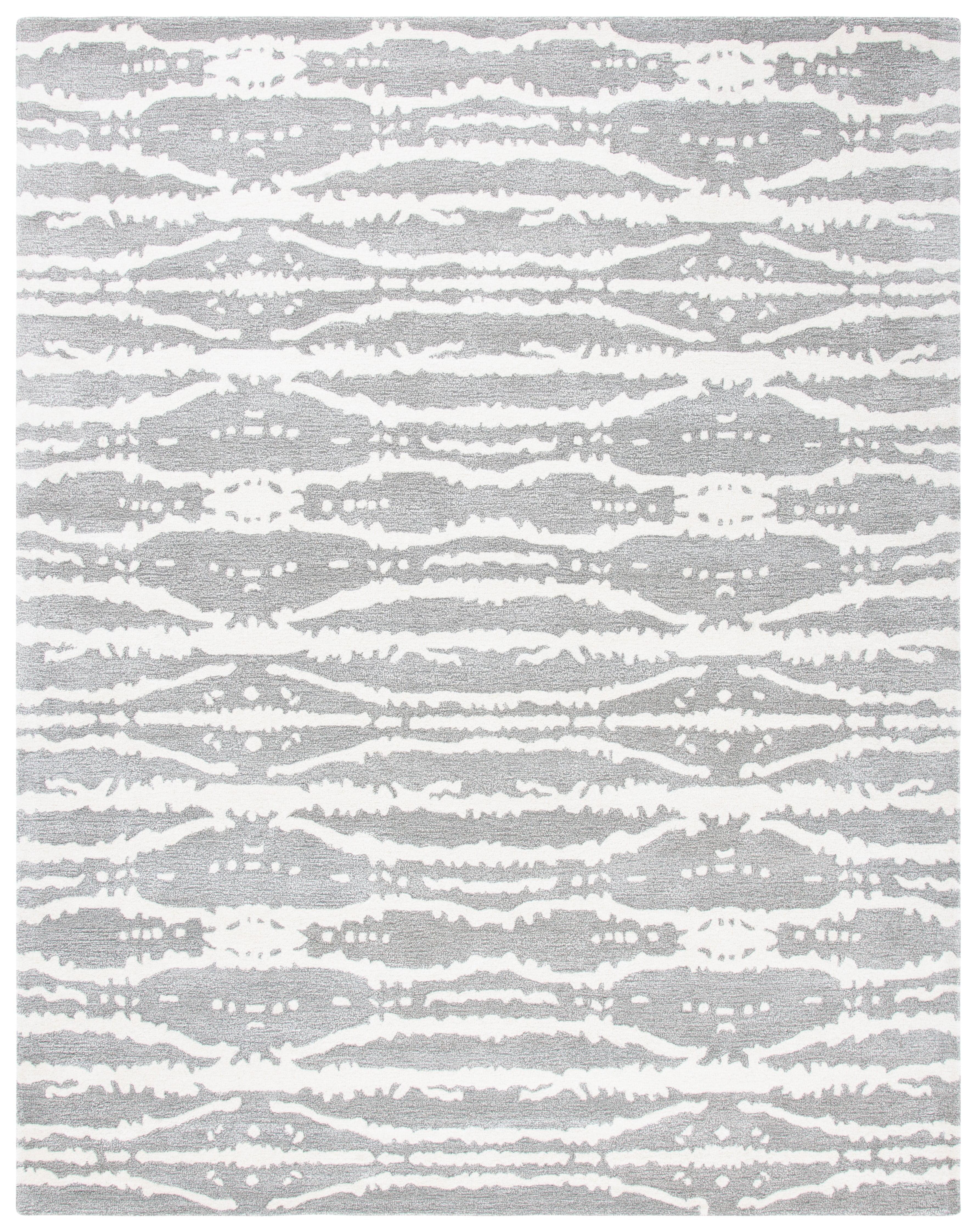 Soho SOH656 Hand Tufted Area Rug - Grey/Ivory - 7'6"x9'6" - Safavieh.