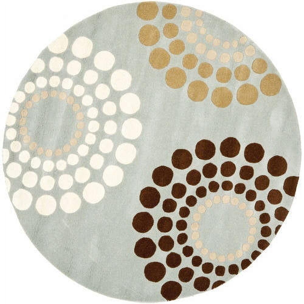 SAFAVIEH Soho Louise Polka Dots Wool Area Rug, Blue/Multi, 5' x 8'