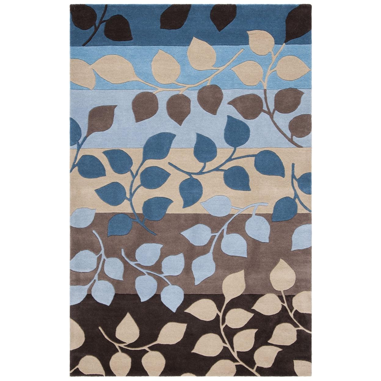 SAFAVIEH Soho Martha Floral Wool Area Rug, Brown/Blue, 5' x 8'