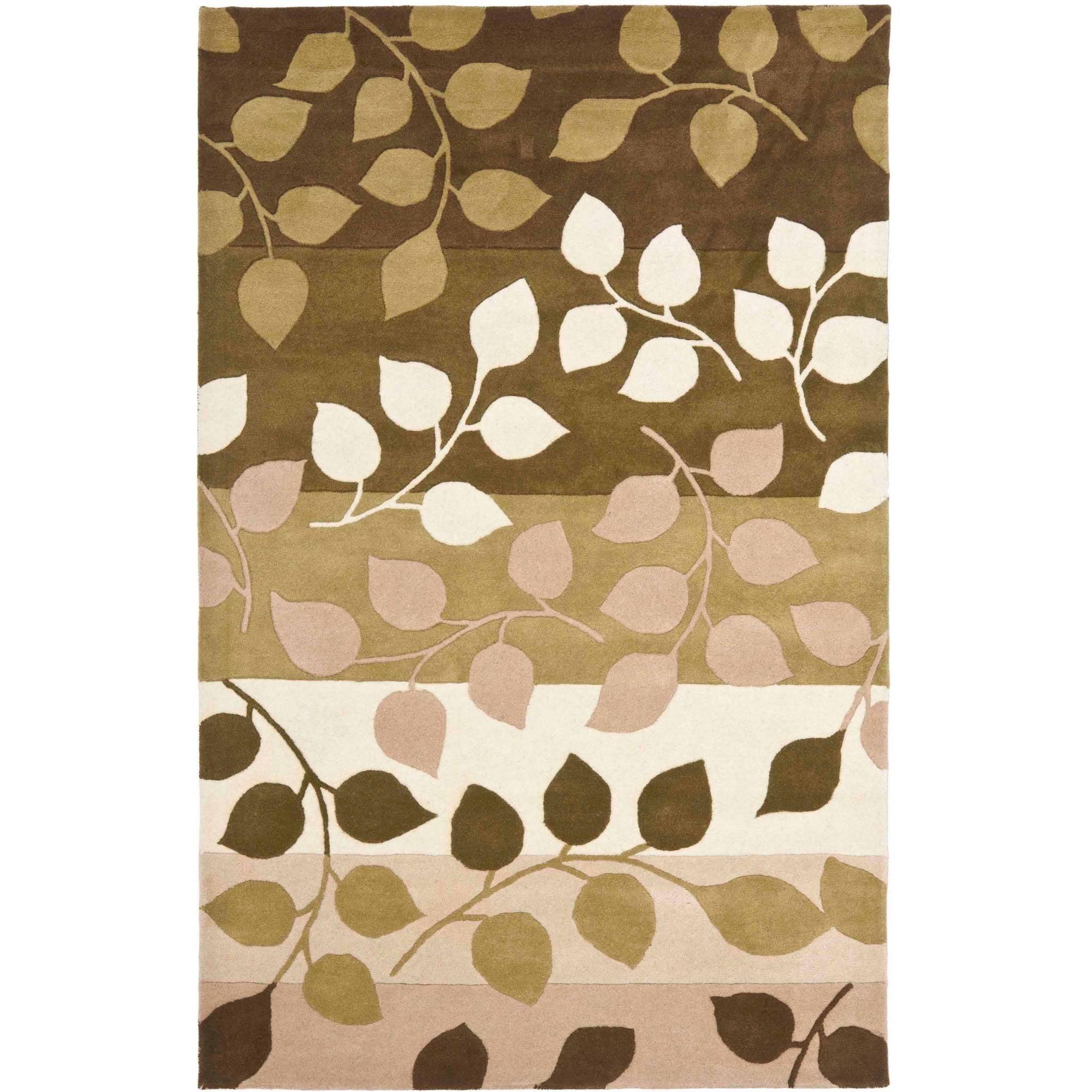 SAFAVIEH Soho Martha Floral Wool Area Rug, Green/Beige, 5' x 8'