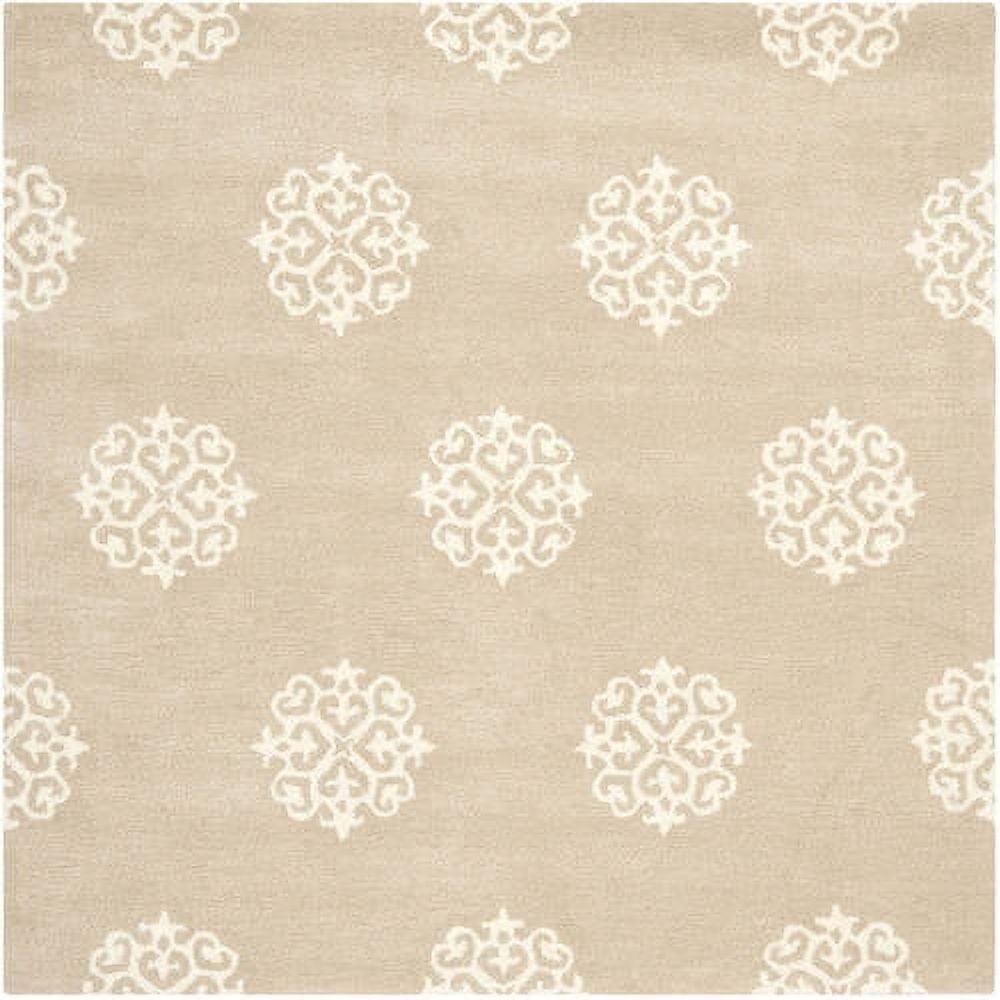 Handmade Beige/Ivory Tufted Wool-Viscose Blend Area Rug 9' x 12'