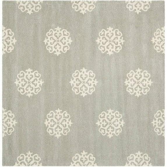 Soho SOH724 Hand Tufted Indoor Area Rug - Grey/Ivory - 4'x4' - Safavieh