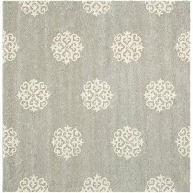 Soho SOH724 Hand Tufted Indoor Area Rug - Grey/Ivory - 4'x4' - Safavieh