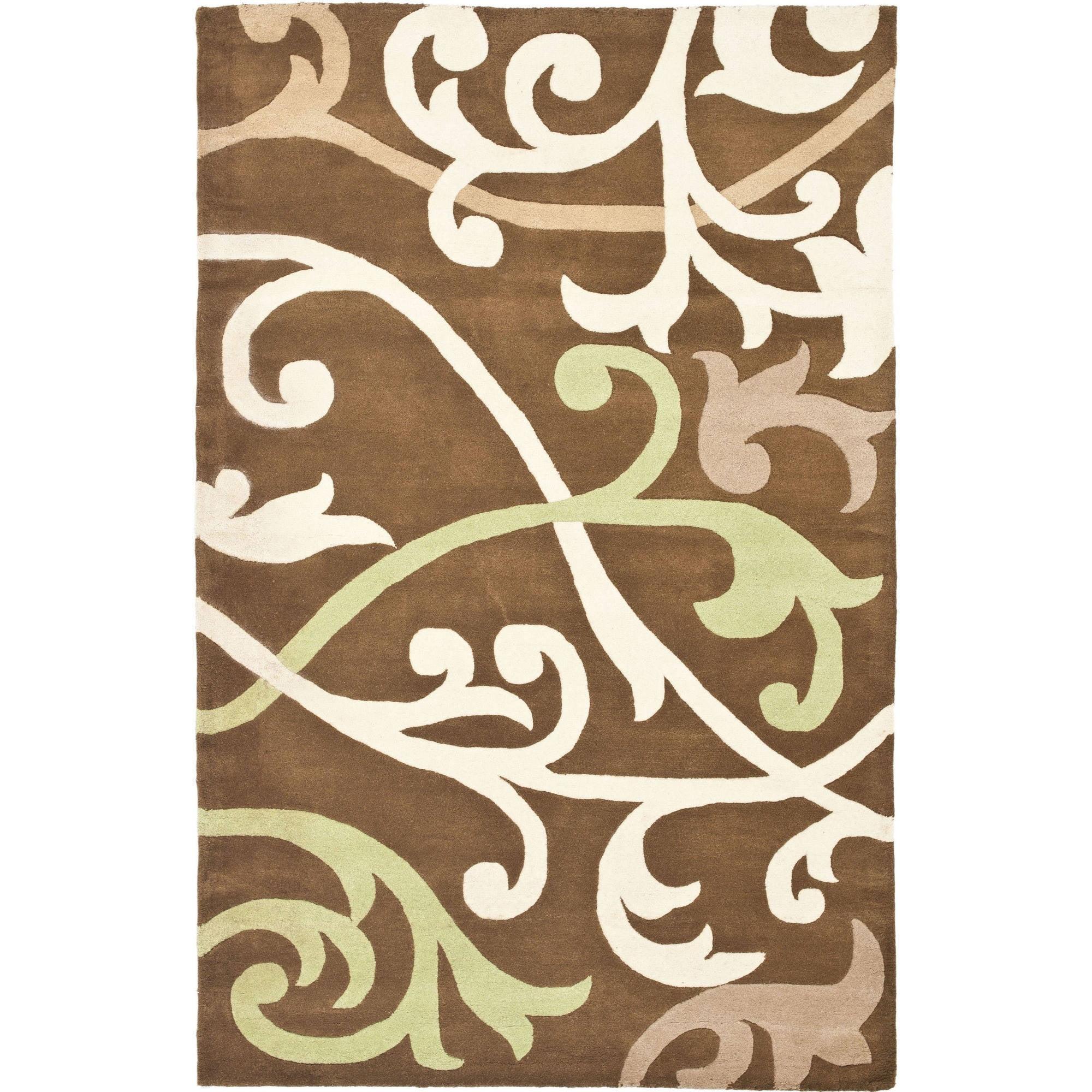 Soho SOH256 Hand Tufted Area Rug - Brown/Multi - 3'6"x5'6" - Safavieh.