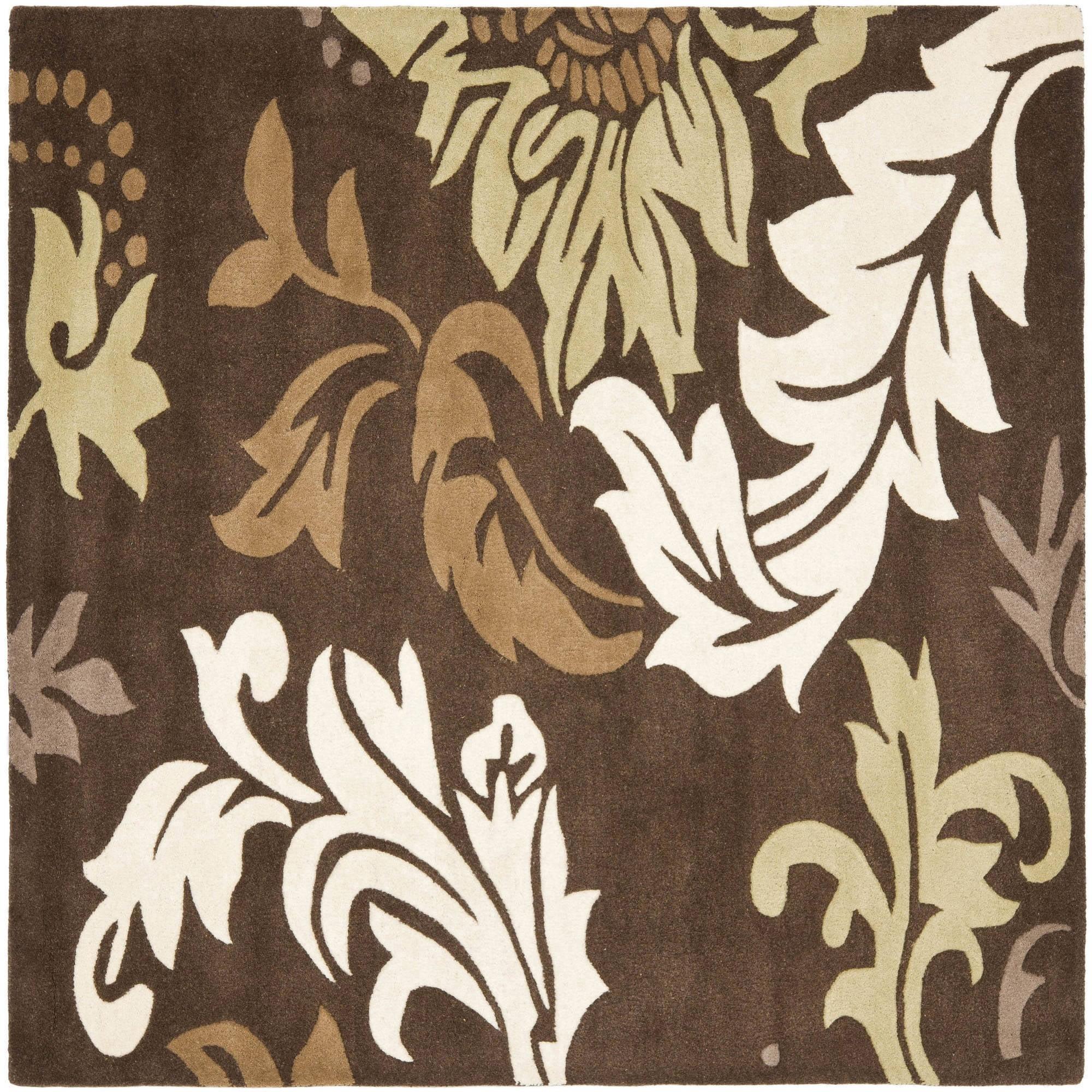 Soho 6' x 6' Square Brown and Multi Wool Area Rug