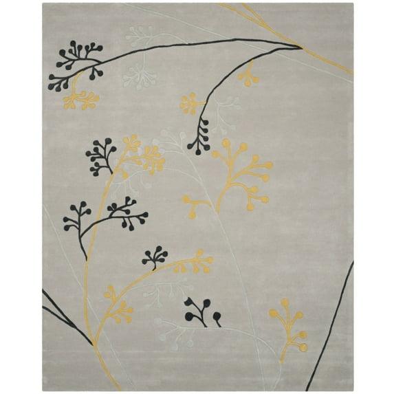 SAFAVIEH Soho Piper Floral Wool Area Rug, Grey, 8' x 8' Round