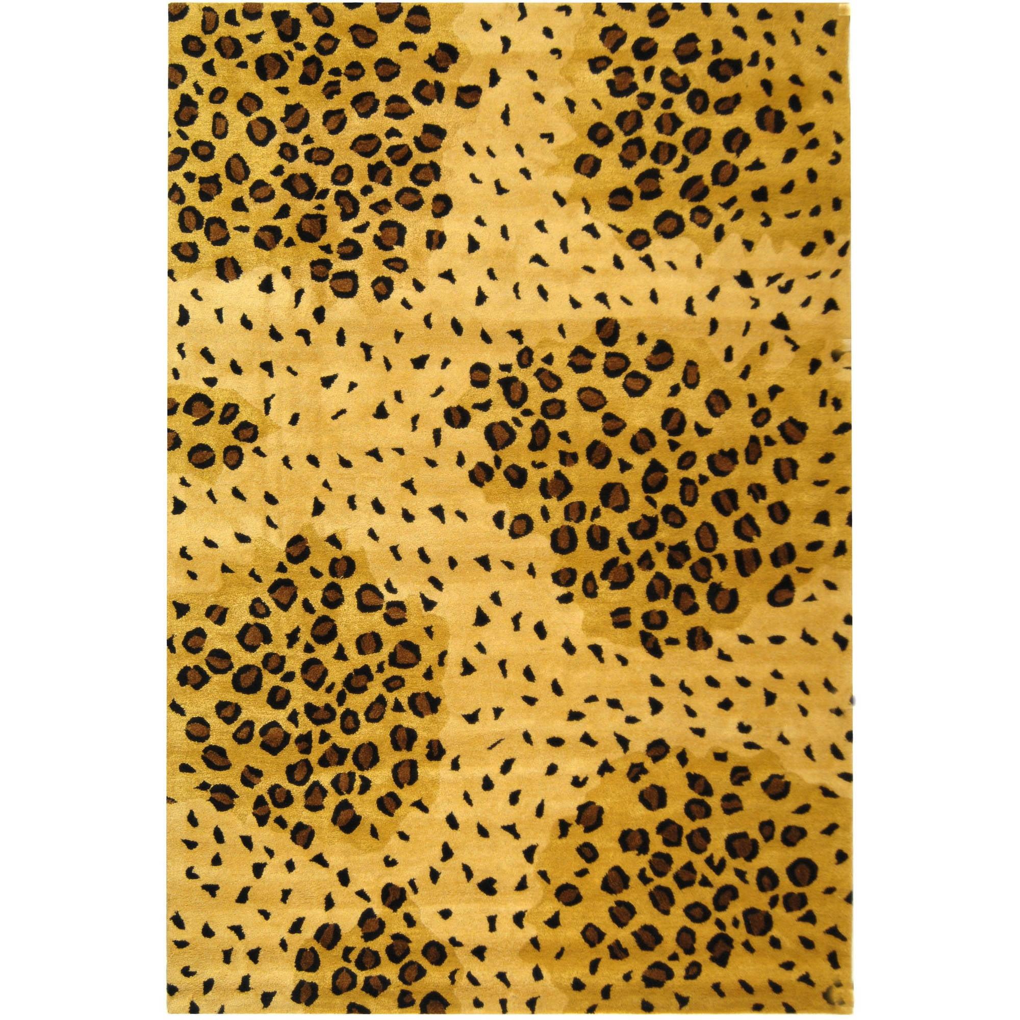 Metro-Chic SoHo Gold and Black Hand-Tufted Wool Area Rug