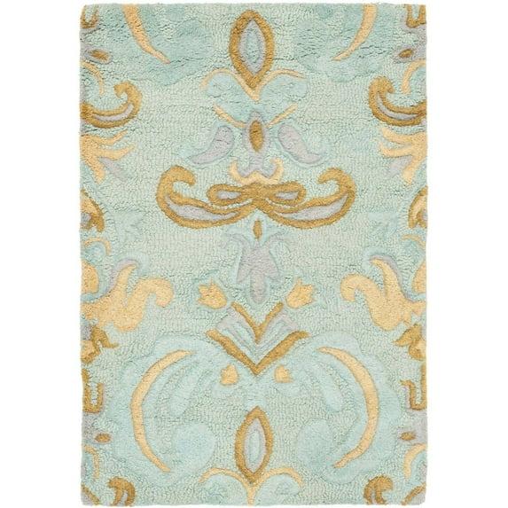 SAFAVIEH Soho Savannah Wool Area Rug, Light Blue/Multi, 2'3" x 4'