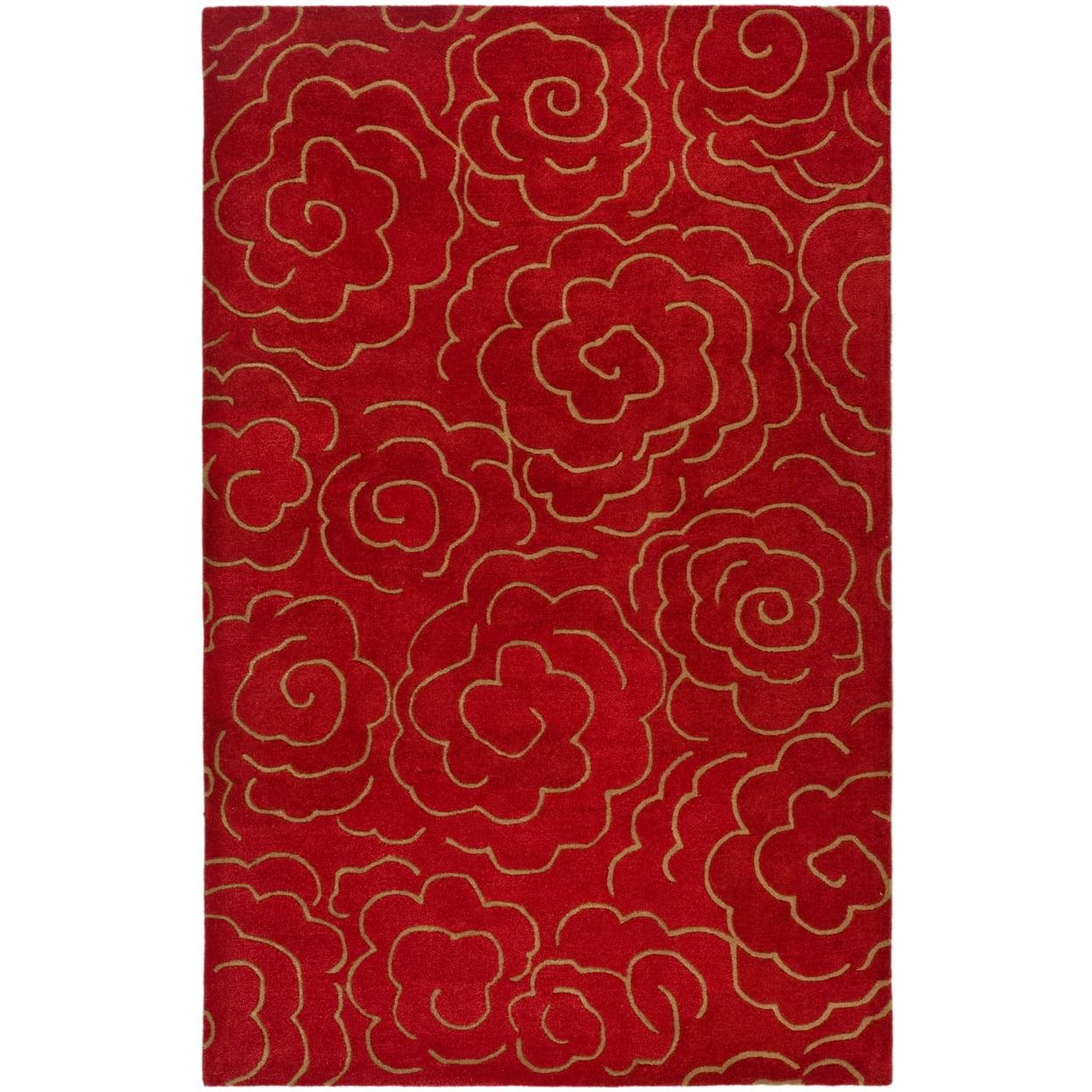 Soho SOH812 Hand Tufted Area Rug - Red - 8'x8' - Safavieh.