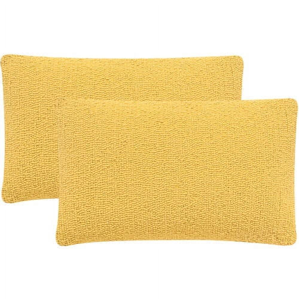 Sunshine Yellow Rectangular Polyfill Outdoor Pillow Set