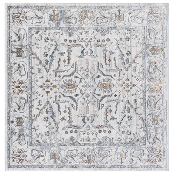 Isabella ISA912 Power Loomed Area Rug - Light Grey/Cream - 6'7"x6'7" - Safavieh.