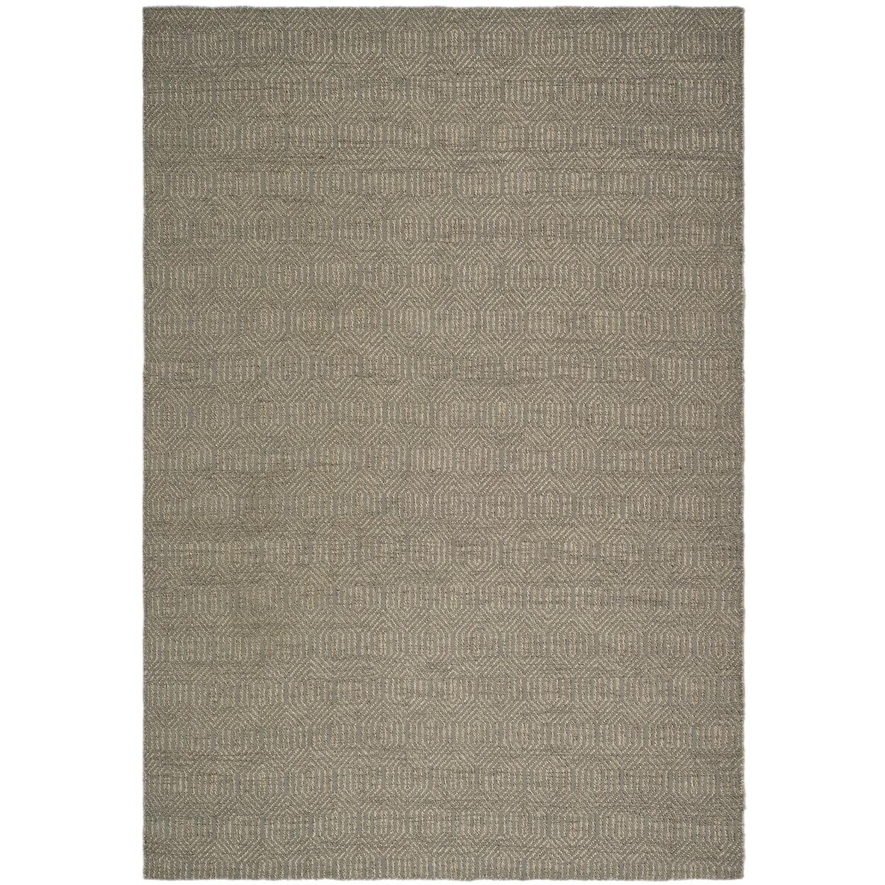 Gray Geometric Handwoven Cotton Synthetic 4' x 6' Rug