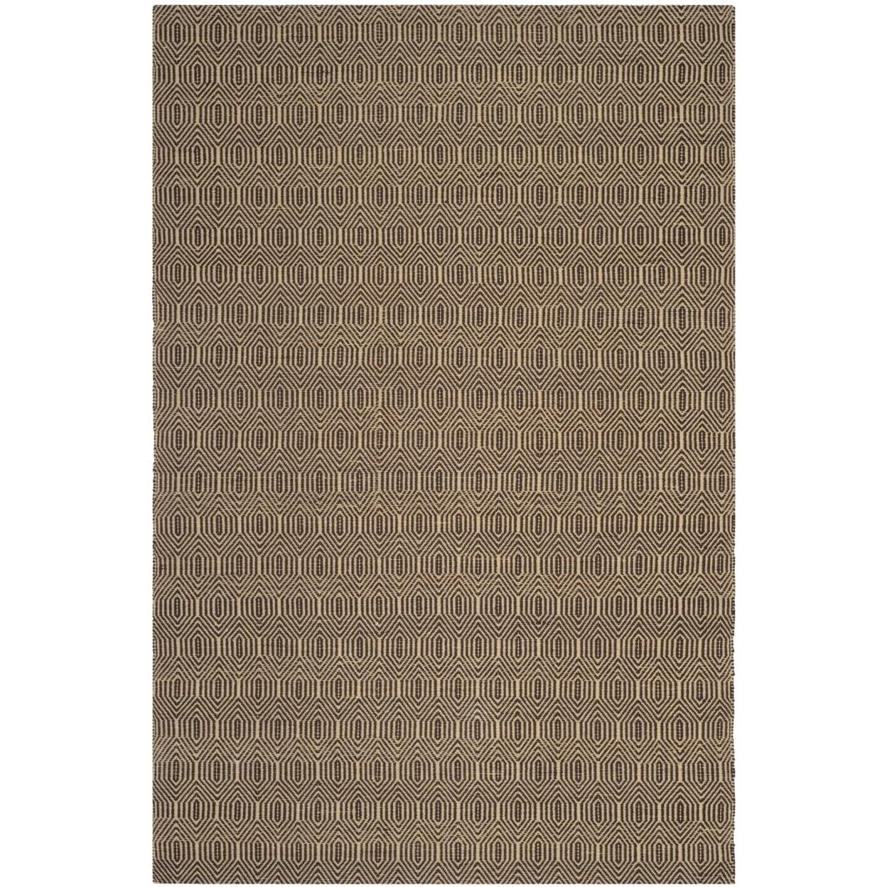 SAFAVIEH Southampton Peter Geometric Polyester Area Rug, Brown, 6' x 9'