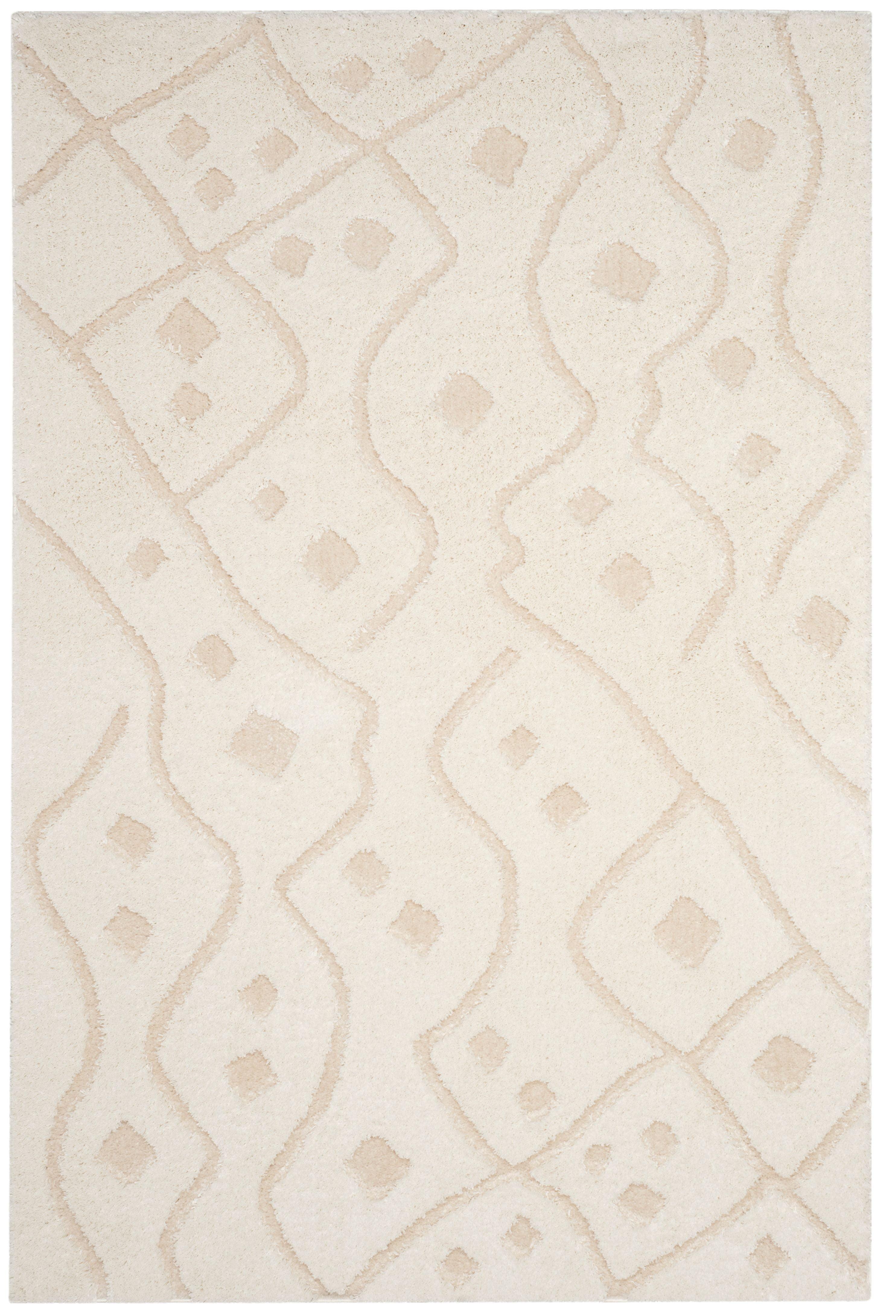 Sparta Shag SPG511 Power Loomed Indoor Area Rug - Ivory/Beige - 5'1"x7'6" - Safavieh