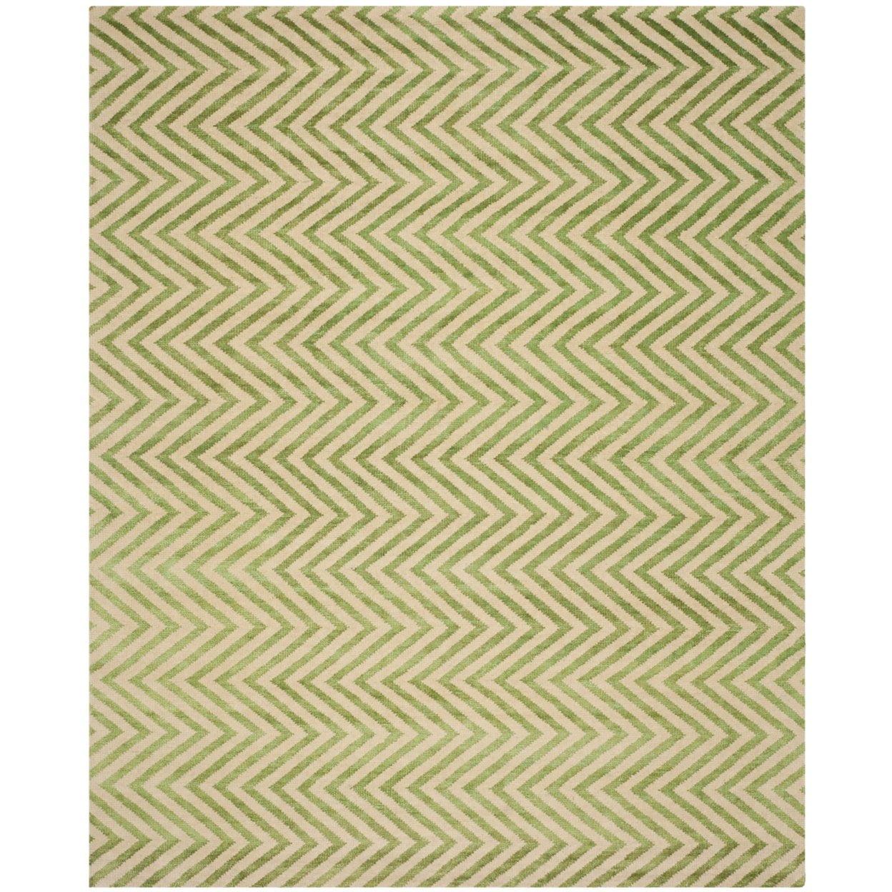 SAFAVIEH Stone Wash Lucetta Geometric Chevron Area Rug, Sage, 8' x 10'