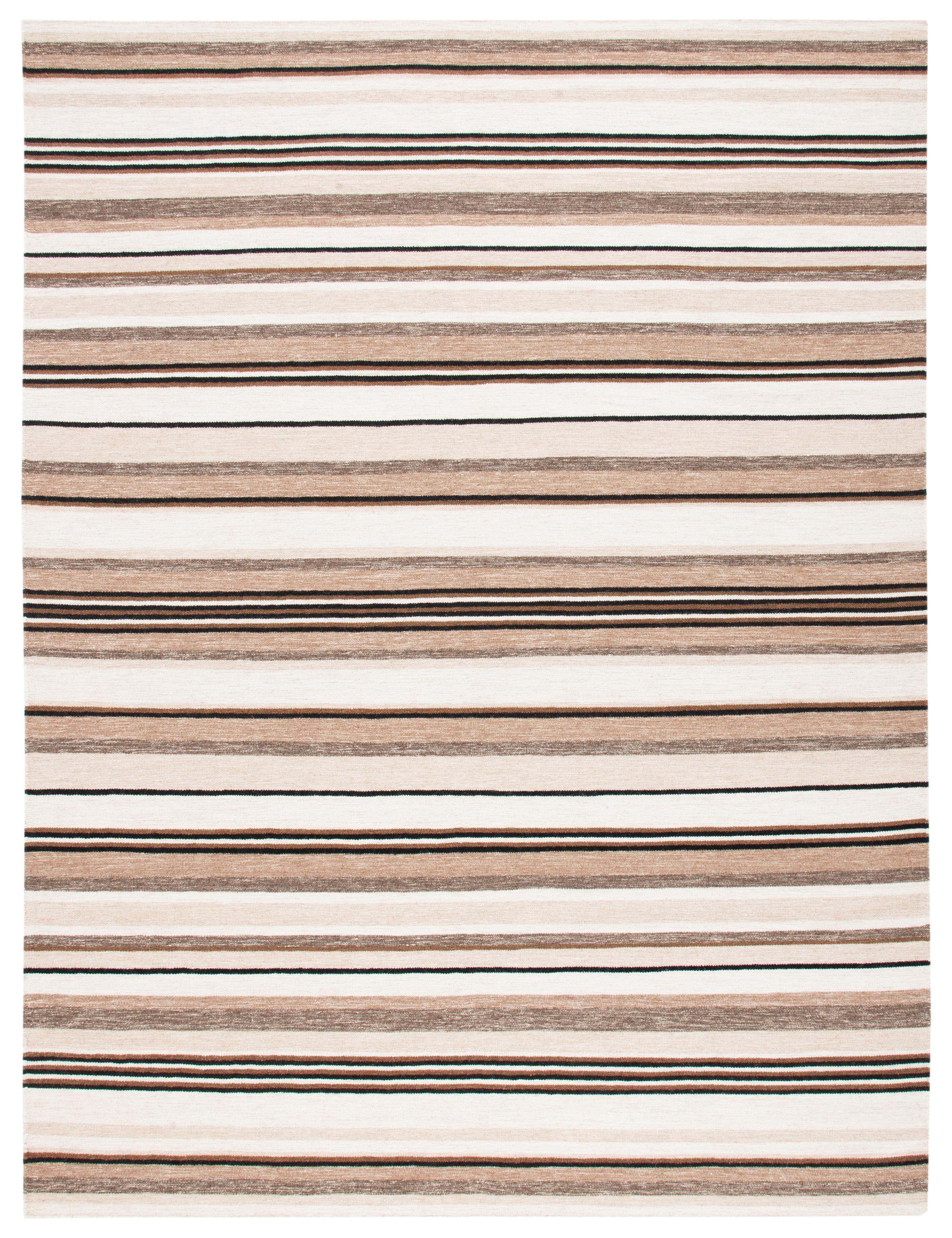 Striped Kilim STK601 Hand Loomed Indoor Area Rug - Natural/Ivory - 9'x12' - Safavieh