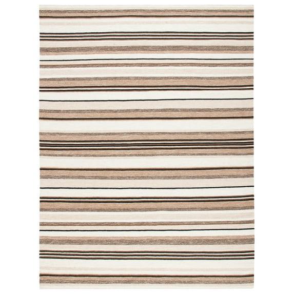 Striped Kilim STK601 Hand Loomed Indoor Area Rug - Natural/Ivory - 9'x12' - Safavieh