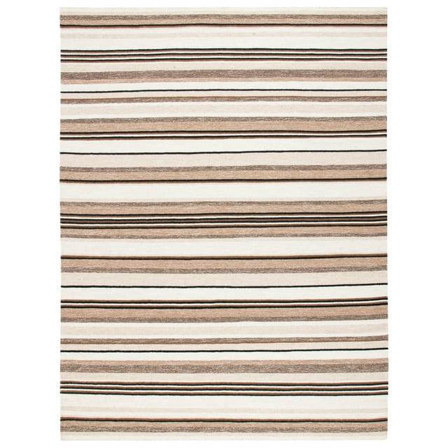 Striped Kilim STK601 Hand Loomed Indoor Area Rug - Natural/Ivory - 9'x12' - Safavieh
