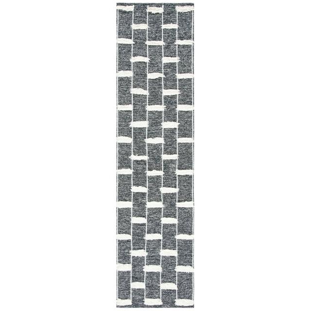 Striped Kilim STK508 Hand Woven Runner Rug - Black/Ivory - 2'3"x9' - Safavieh.