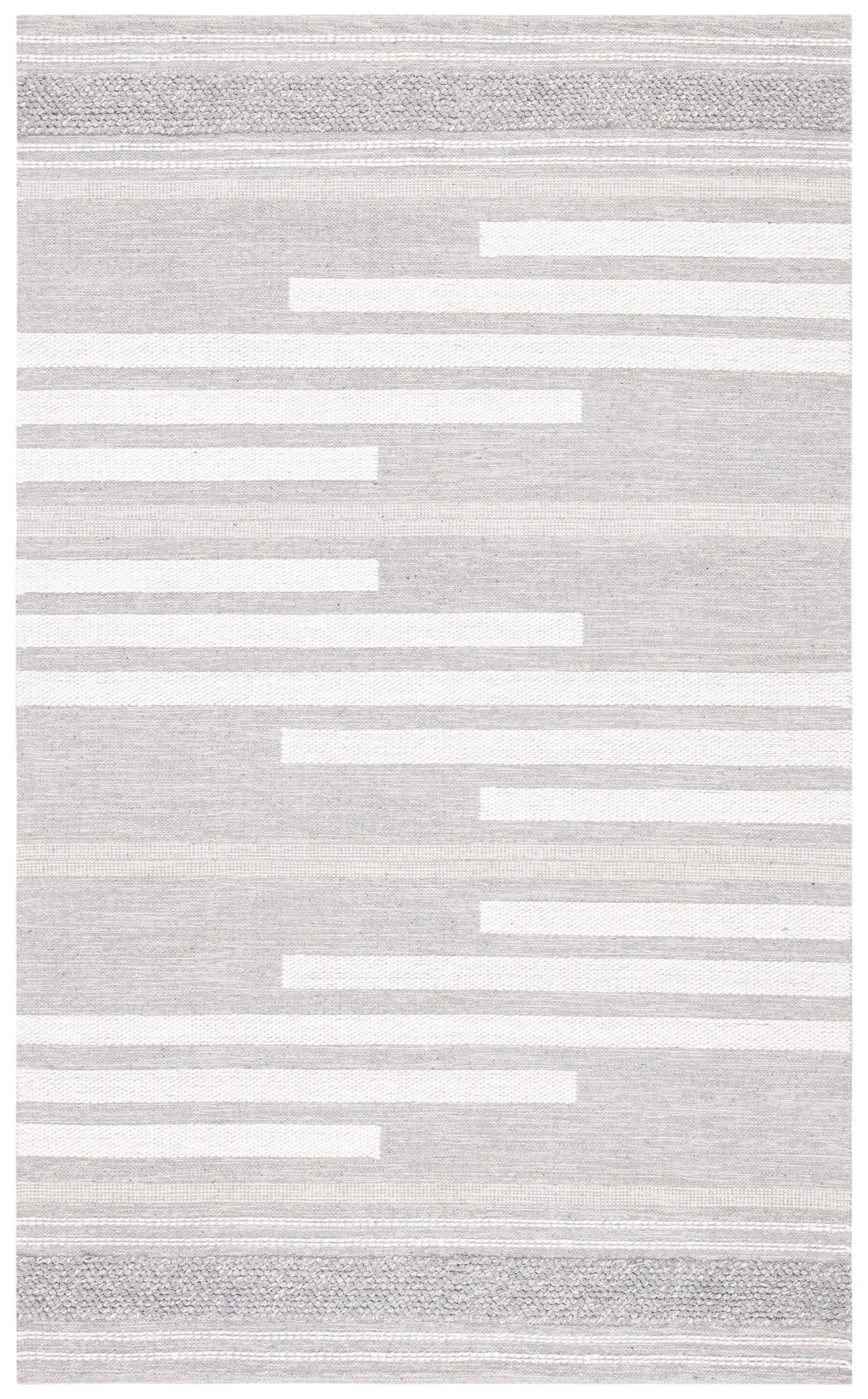 SAFAVIEH Striped Kilim Eamon Striped Area Rug, Silver/Grey, 9' x 12'