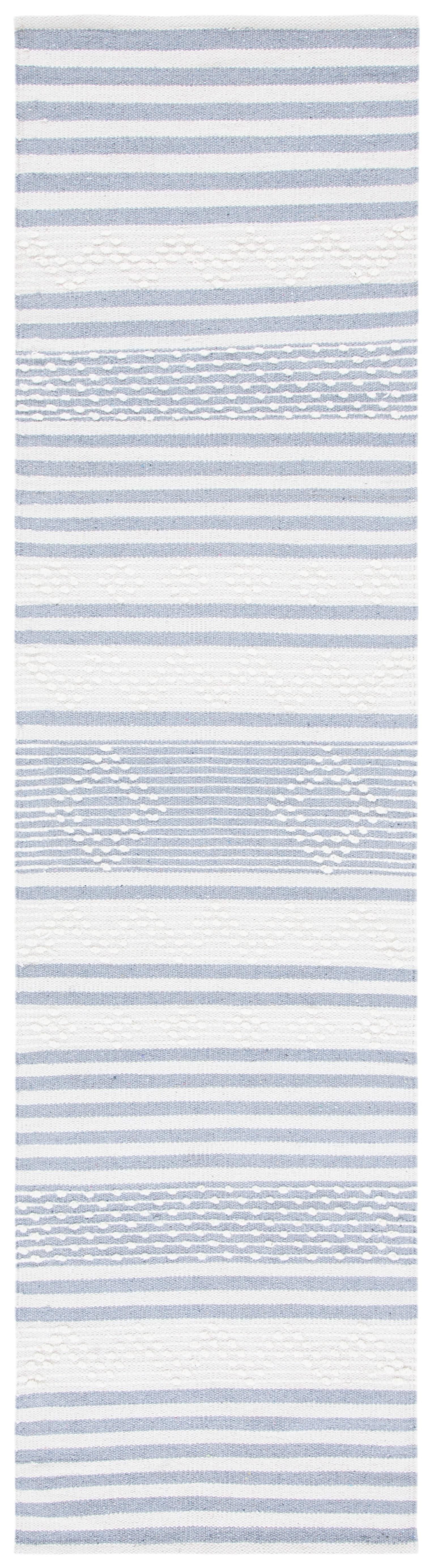 Striped Kilim STK511 Hand Woven Runner Rug - Silver/Ivory - 2'3"x9' - Safavieh.